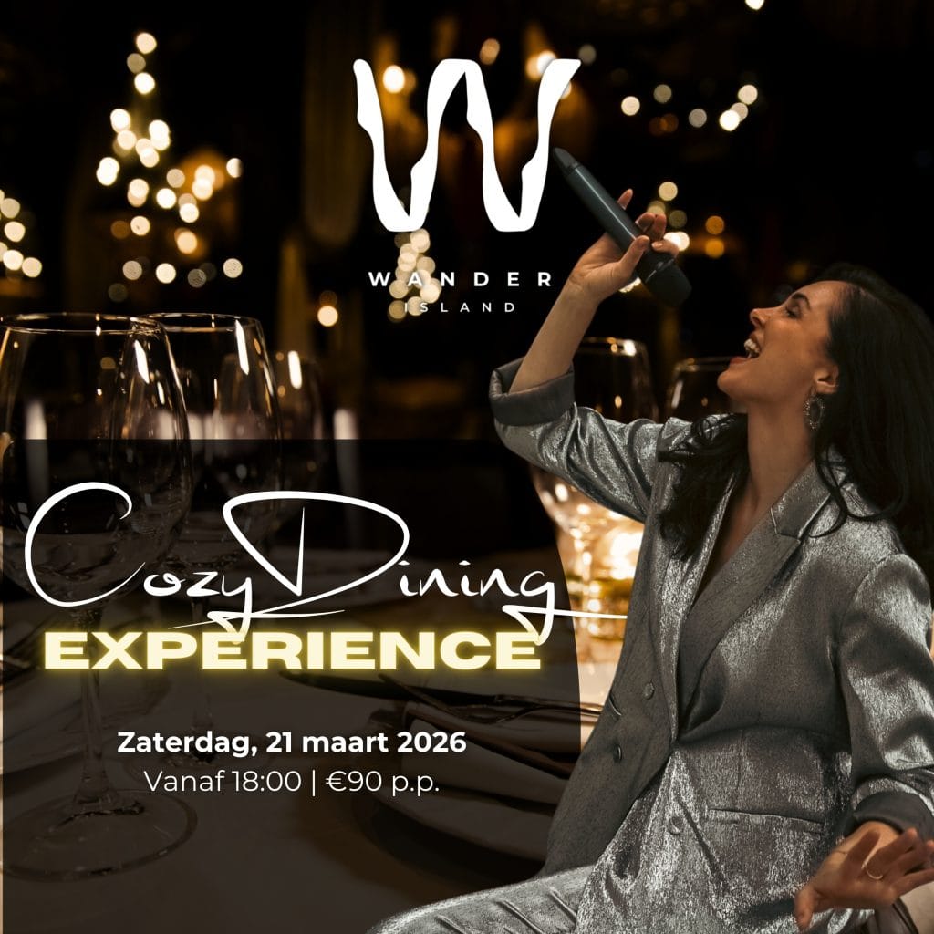 Cozy dining experience flyer bij Wander Island